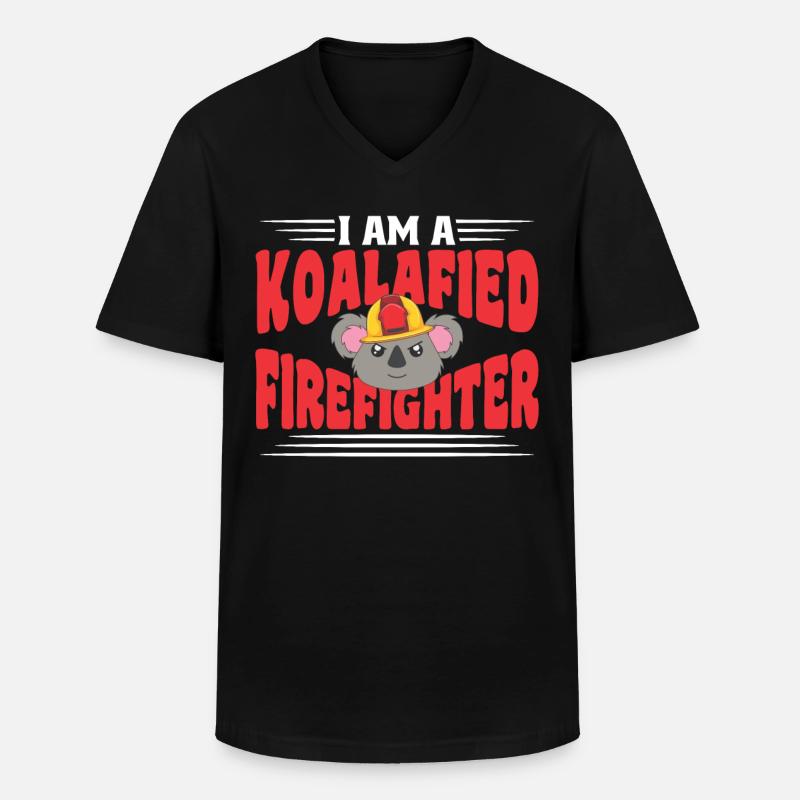 Ich Bin Ein Koalafied-feuerwehrmann - Männer-T-Shirt mit V-Ausschnitt - Schwarz
