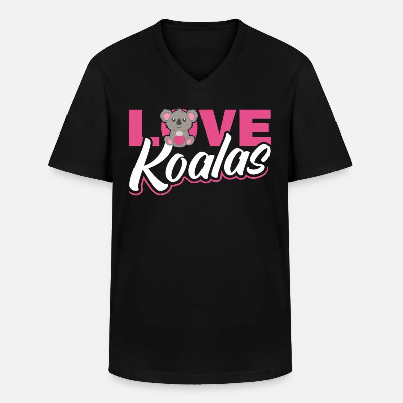 Love Koalas - Männer-T-Shirt mit V-Ausschnitt - Schwarz