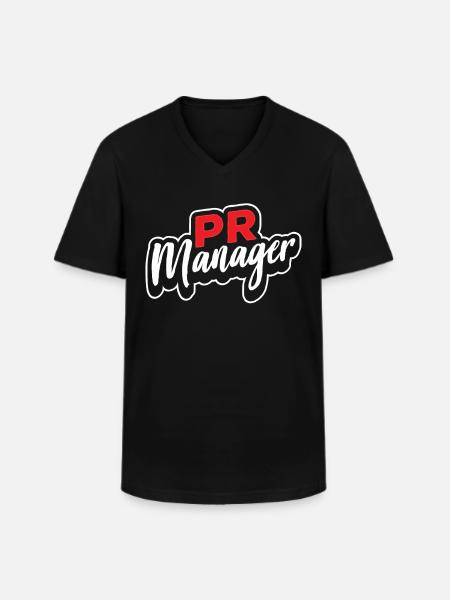 Pr Manager Profession Relations Publiques - T-shirt col V Homme - noir