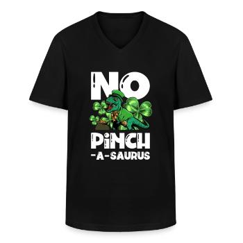 No Pinchasaurus Dinosaur-Irish St. - Men's V-Neck T-Shirt - black - Front - AI Model Male 178 dark (178cm)
