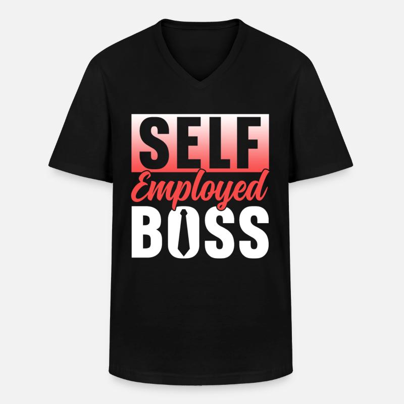 Self-employed boss Freelancer Self-employed - Men's V-Neck T-Shirt - black