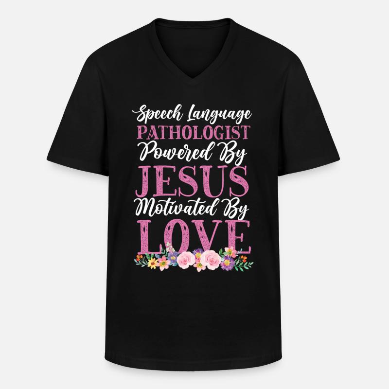 Speech Therapist Therapy Assistant - Männer-T-Shirt mit V-Ausschnitt - Schwarz