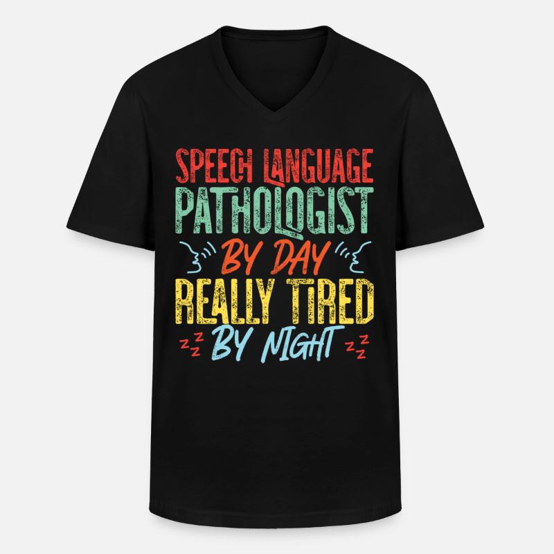 Speech Therapist Therapy Assistant - Männer-T-Shirt mit V-Ausschnitt - Schwarz