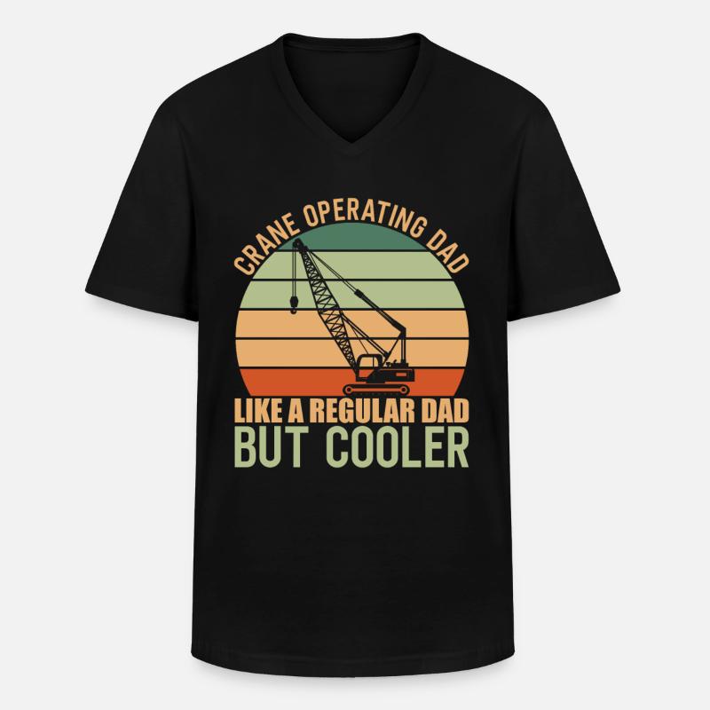 Kranfahrer Crane Operating Dad - Männer-T-Shirt mit V-Ausschnitt - Schwarz