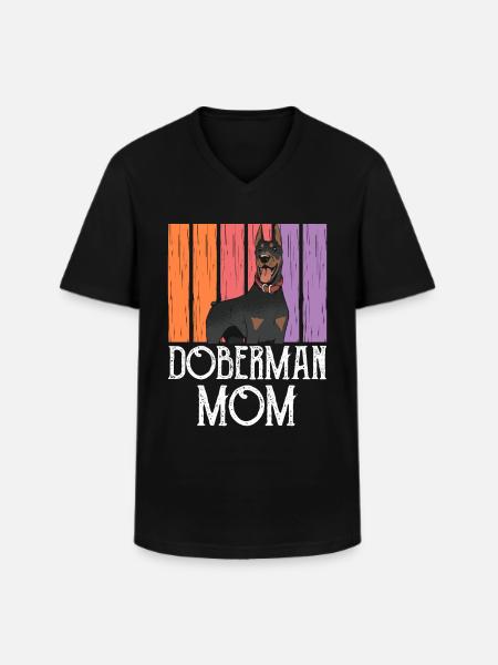 Doberman Mama Girls Dogs Dobermans Doberman - Men's V-Neck T-Shirt - black