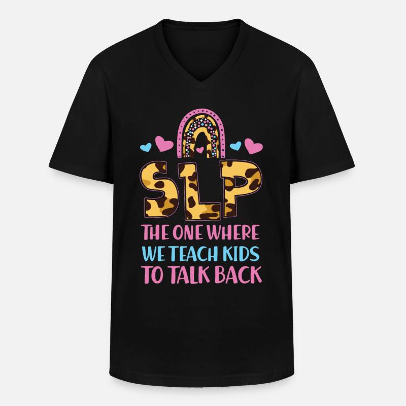 Speech Therapist Therapy Assistant - Männer-T-Shirt mit V-Ausschnitt - Schwarz