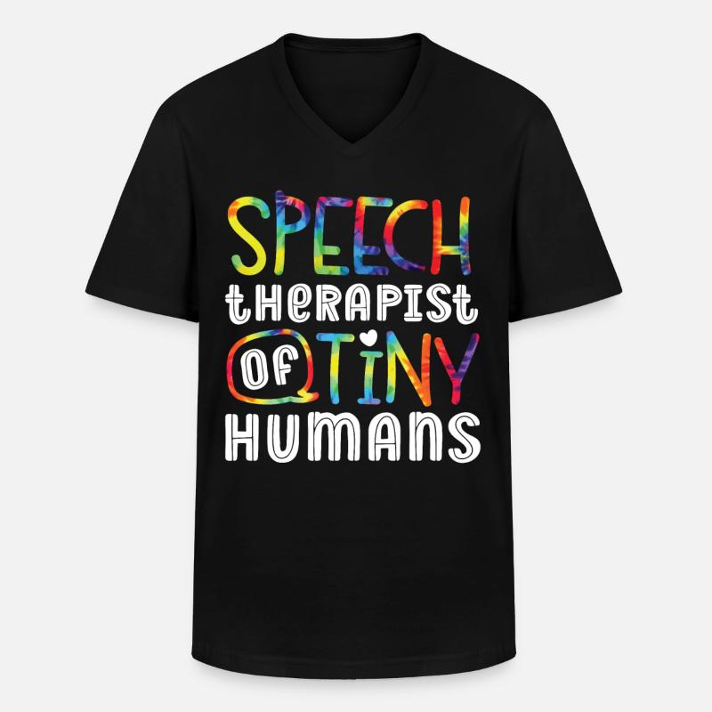 Speech Therapist Therapy Assistant - Männer-T-Shirt mit V-Ausschnitt - Schwarz