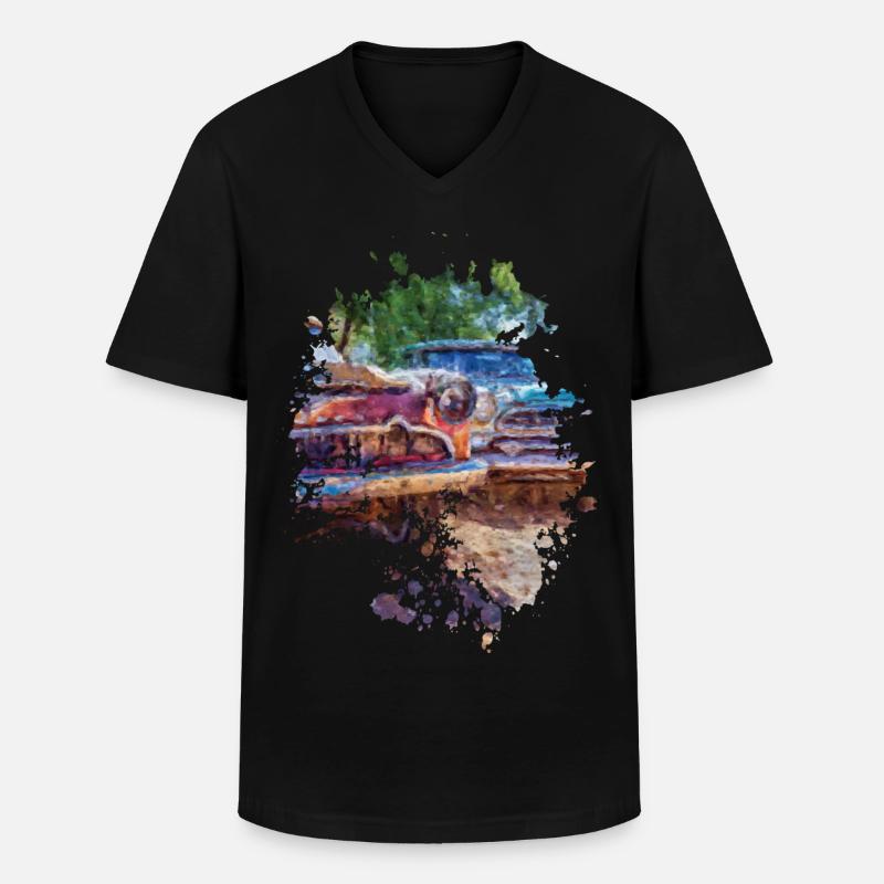 Oldtimer - Männer-T-Shirt mit V-Ausschnitt - Schwarz