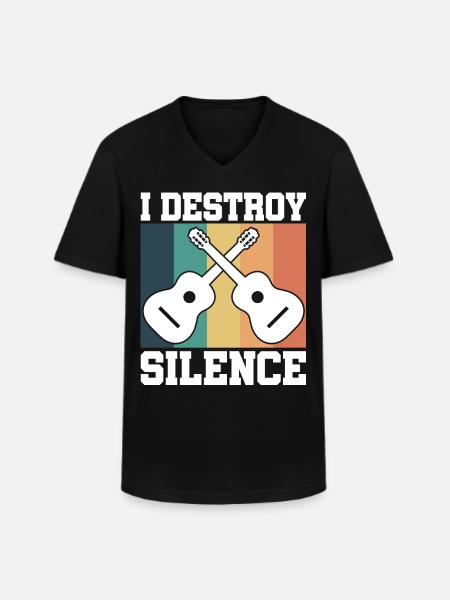 Guitar retro - Men's V-Neck T-Shirt - black
