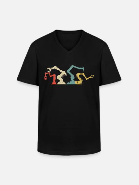 Robot Robotics Engineer Retro - Men's V-Neck T-Shirt - black