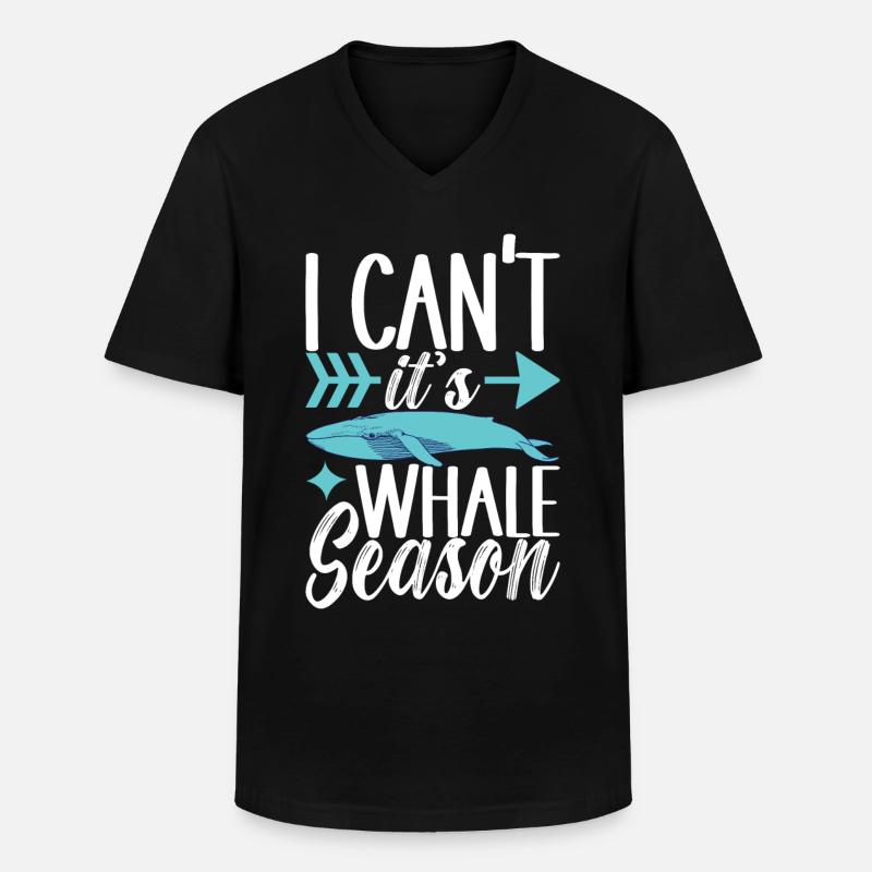 Wale Walbeobachter - Männer-T-Shirt mit V-Ausschnitt - Schwarz