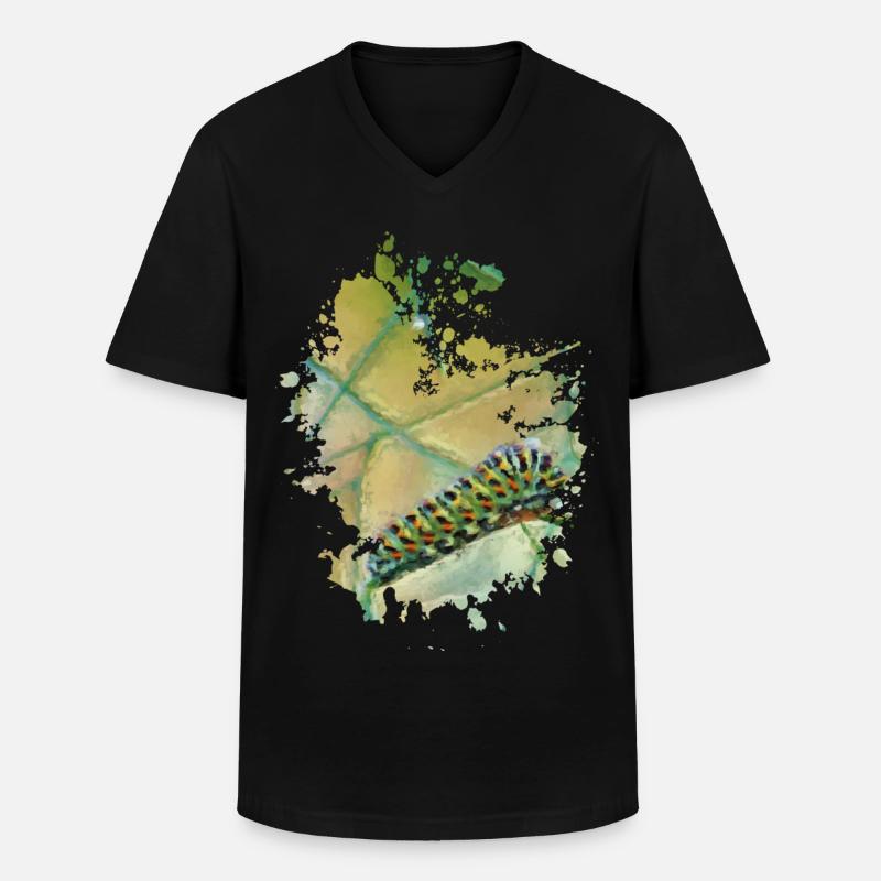 Raupe - Männer-T-Shirt mit V-Ausschnitt - Schwarz