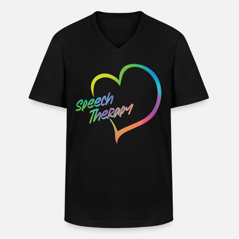 Speech Therapist Therapy Assistant - Männer-T-Shirt mit V-Ausschnitt - Schwarz