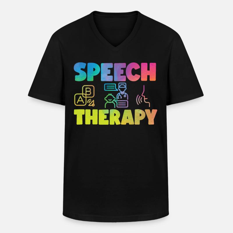 Speech Therapist Therapy Assistant - Männer-T-Shirt mit V-Ausschnitt - Schwarz