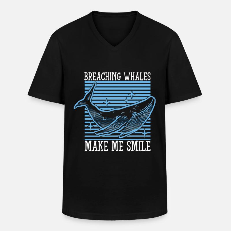 Wale Walbeobachter - Männer-T-Shirt mit V-Ausschnitt - Schwarz