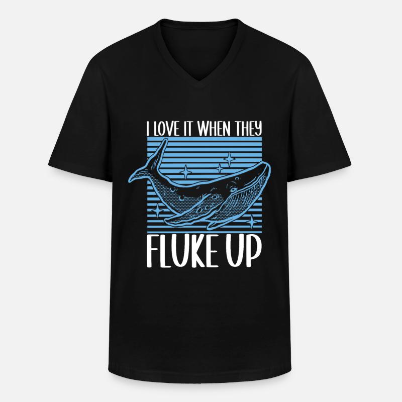 Wale Walbeobachter - Männer-T-Shirt mit V-Ausschnitt - Schwarz