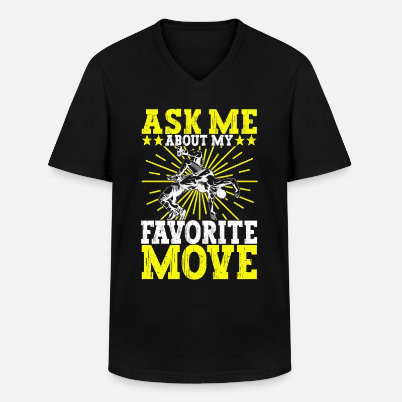 Wrestling Ringen Ringer - Männer-T-Shirt mit V-Ausschnitt - Schwarz