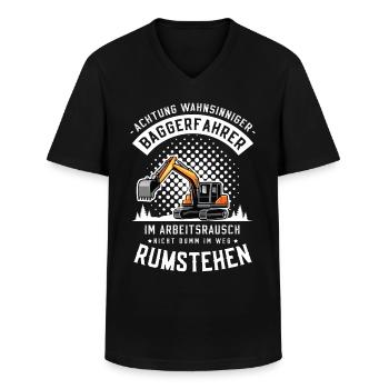 Bagger Baggerführer Baustelle Bauarbeiter für - Männer-T-Shirt mit V-Ausschnitt - Schwarz - Vorne - AI Model Male 178 dark (178cm)
