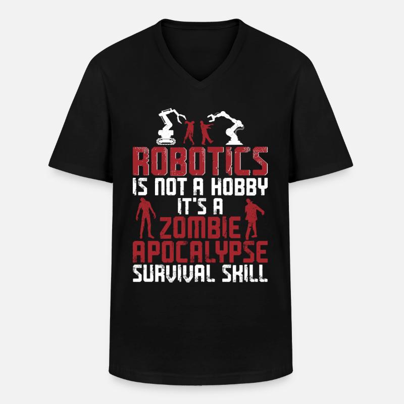 Robot Robotics Engineer Robotics - Männer-T-Shirt mit V-Ausschnitt - Schwarz
