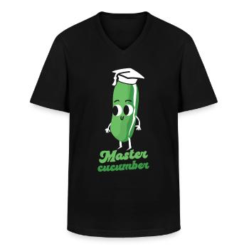 Master Gurke Vegetarisches Gemüse Gemüse Vegan - Männer-T-Shirt mit V-Ausschnitt - Schwarz - Vorne - AI Model Male 178 dark (178cm)