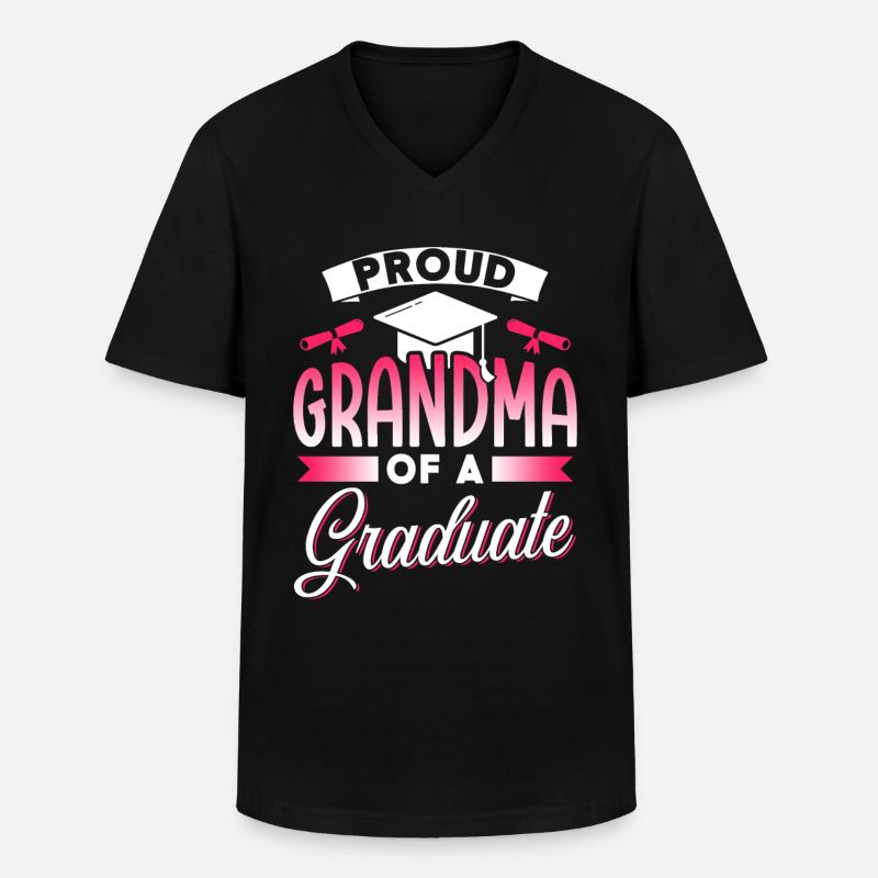 Stolze Großmutter Eines Absolventen Absolvent - Männer-T-Shirt mit V-Ausschnitt - Schwarz
