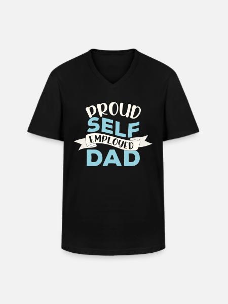 Proud self-employed father Self-employed - Men's V-Neck T-Shirt - black