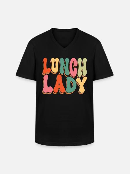 Lunch Lady Cafeteria Worker - Men's V-Neck T-Shirt - black