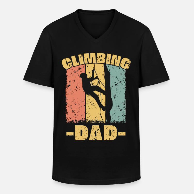 Klettern Papa retro - Männer-T-Shirt mit V-Ausschnitt - Schwarz