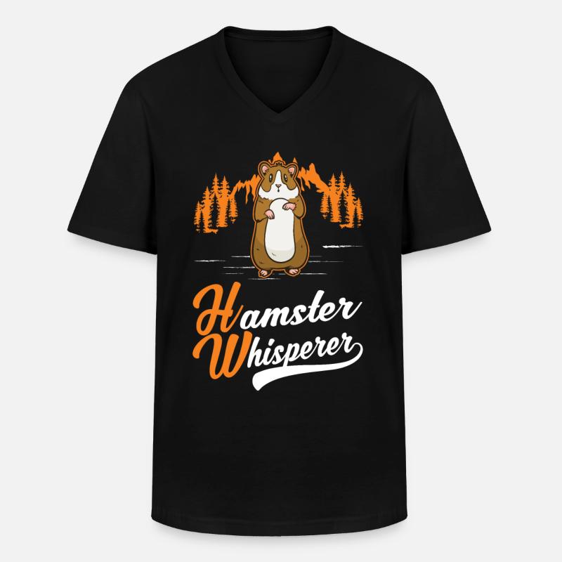 Hamster Flüsterer Goldhamster Hamster - Männer-T-Shirt mit V-Ausschnitt - Schwarz
