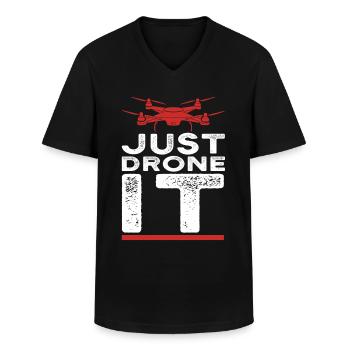 Drone Pilot fly - T-shirt col V Homme - noir - Devant - AI Model Male 178 dark (178cm)