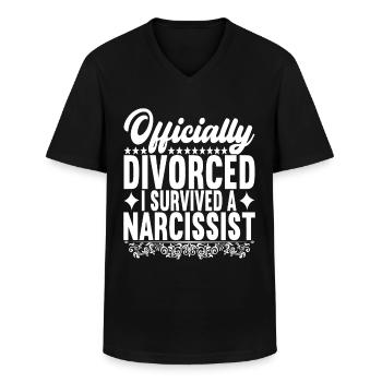 Divorce Divorcé - T-shirt col V Homme - noir - Devant - AI Model Male 178 dark (178cm)