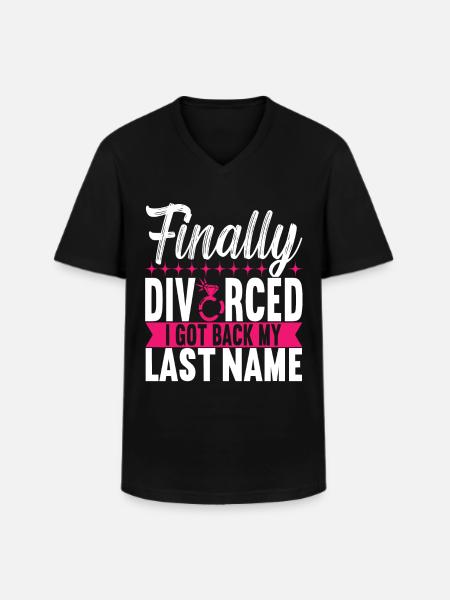 Divorce Divorced - Men's V-Neck T-Shirt - black