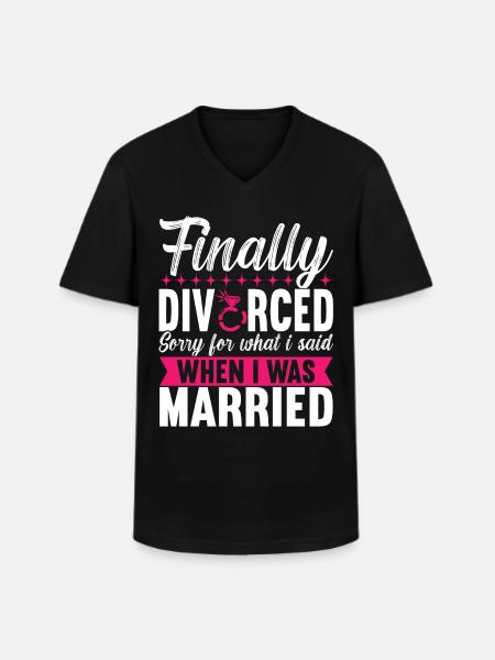 Divorce Divorced - Men's V-Neck T-Shirt - black