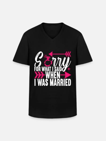 Divorce Divorced - Men's V-Neck T-Shirt - black