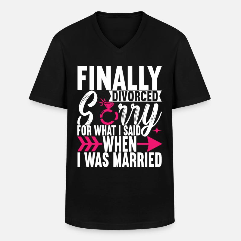 Divorce Divorced - Men's V-Neck T-Shirt - black