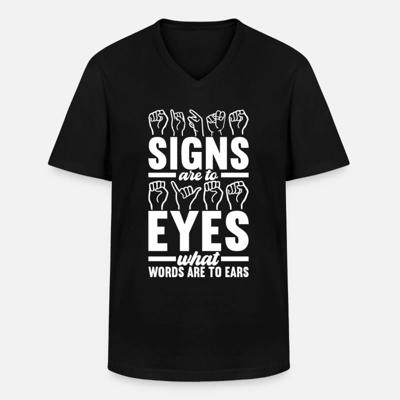 Deaf Deaf Mute Deaf - Men's V-Neck T-Shirt - black