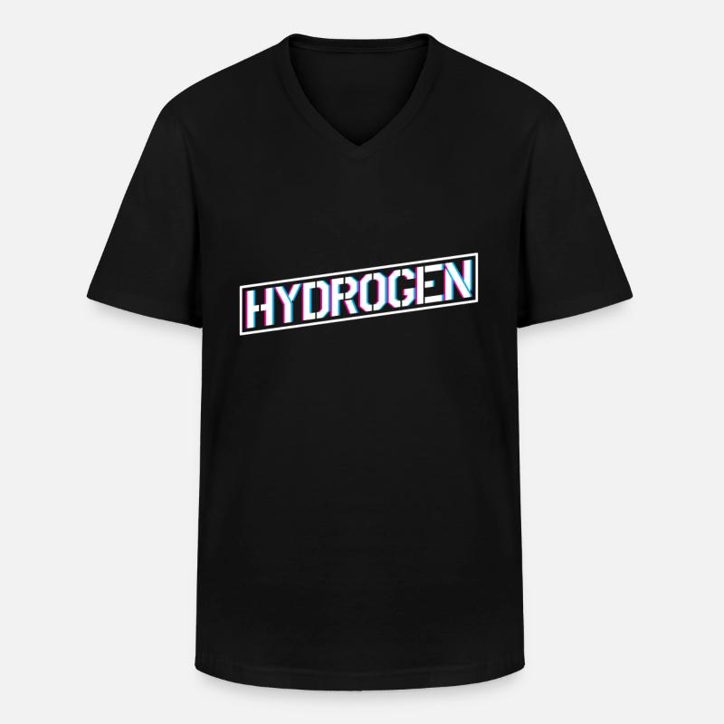 Hydrogène énergie Élément hydrogène - T-shirt col V Homme - noir