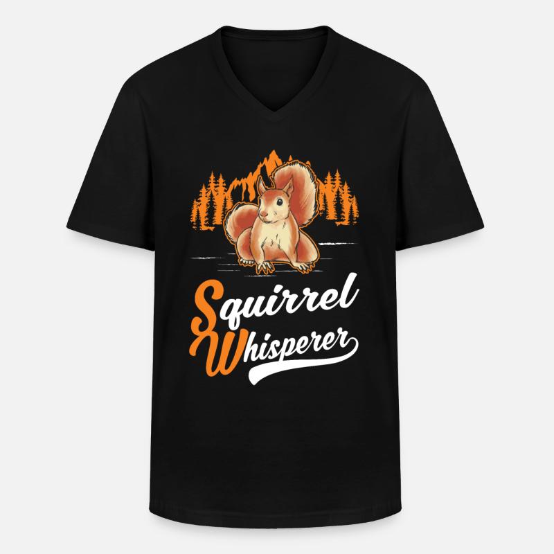 Eichhörnchen Flüsterer Squirrel Whisperer - Men's V-Neck T-Shirt - black