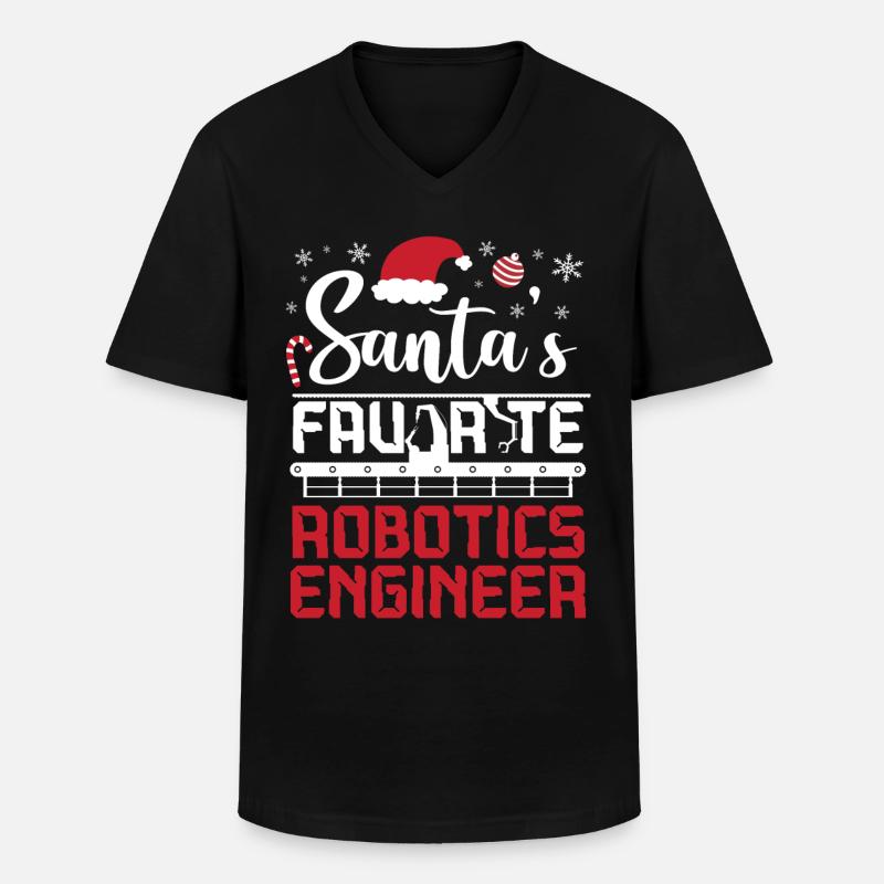 Robot Robotics Engineer Christmas - Men's V-Neck T-Shirt - black