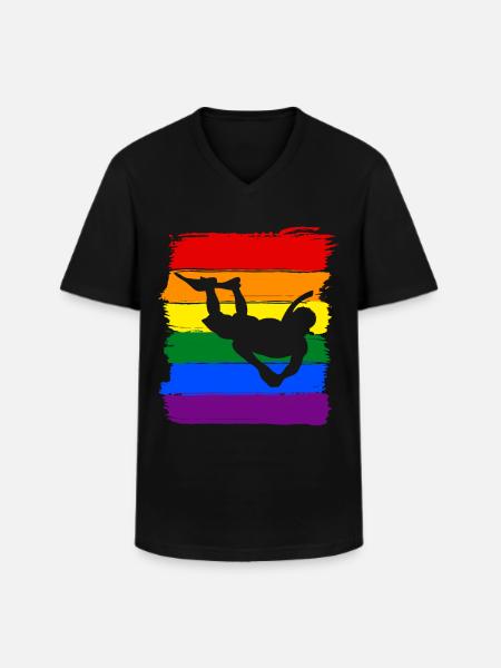 Snorkeling LGBT Pride - Men's V-Neck T-Shirt - black