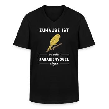 Kanarienvogel I Kanarie Girlitze Nymphen für Vogel - Männer-T-Shirt mit V-Ausschnitt - Schwarz - Vorne - AI Model Male 178 dark (178cm)