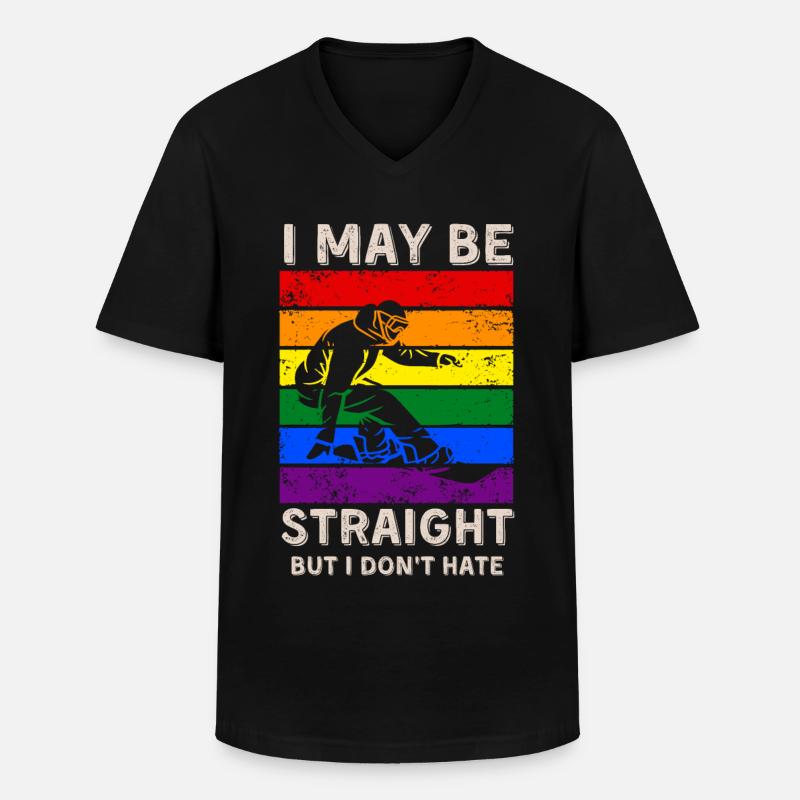 Snowboarden LGBT-Rechte - Männer-T-Shirt mit V-Ausschnitt - Schwarz