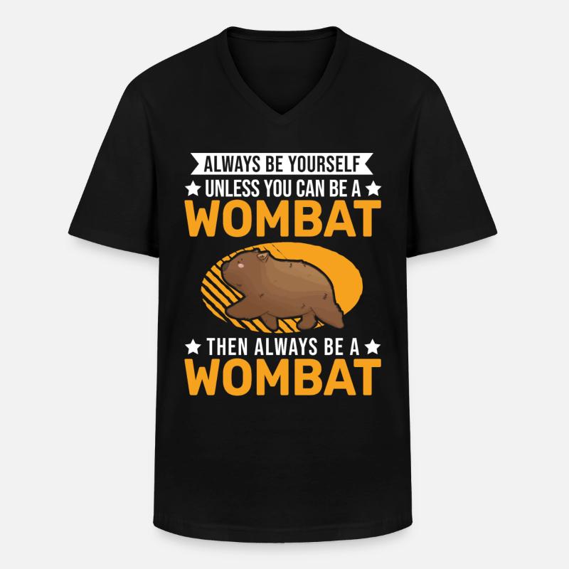 Always be yourself Wombat - Männer-T-Shirt mit V-Ausschnitt - Schwarz