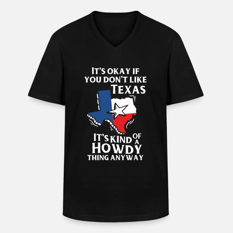 Texas - Männer-T-Shirt mit V-Ausschnitt - Schwarz