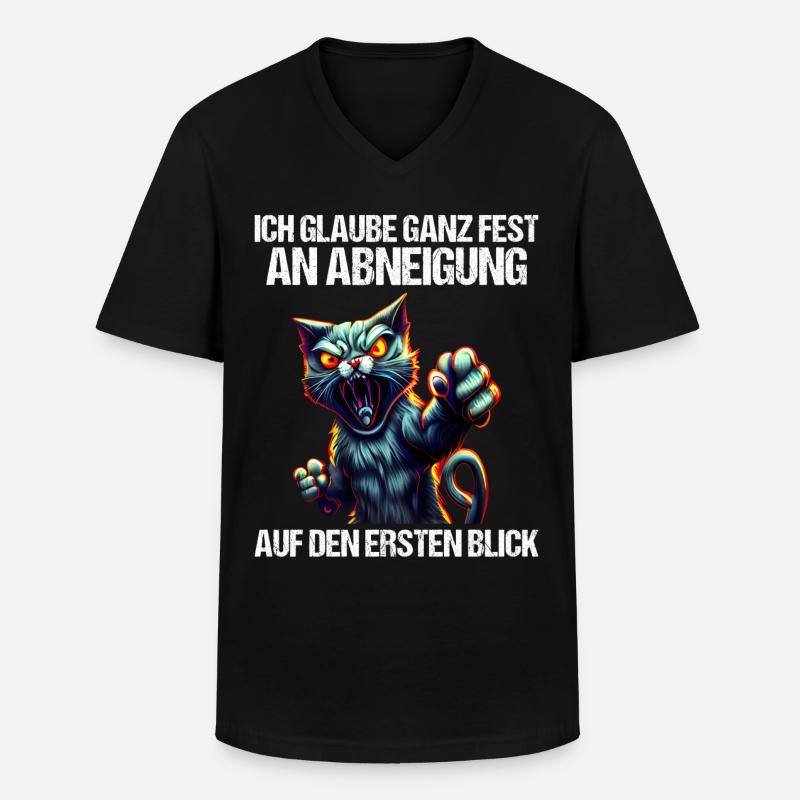 Katze Kätzchen Katzenhalter Katzen Sarkasmus - Männer-T-Shirt mit V-Ausschnitt - Schwarz