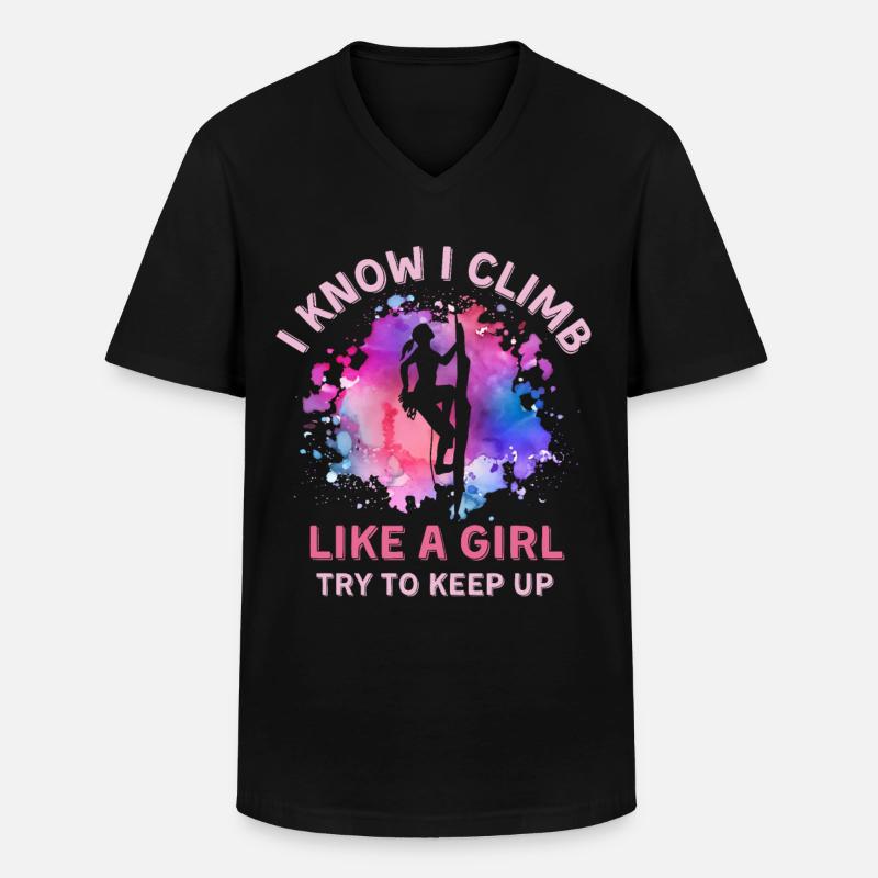 Frauen Klettern Mädchen - Männer-T-Shirt mit V-Ausschnitt - Schwarz
