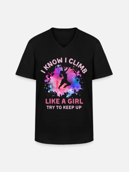 Femmes grimpeuses - T-shirt col V Homme - noir