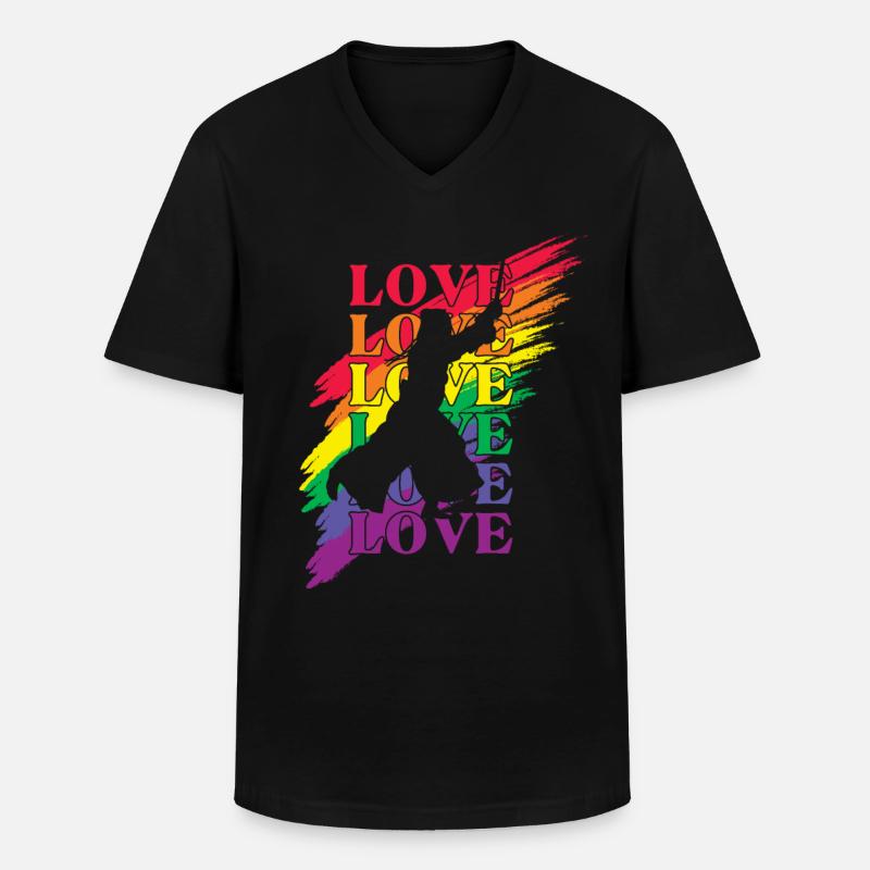 Kendo LGBT Pride - Männer-T-Shirt mit V-Ausschnitt - Schwarz