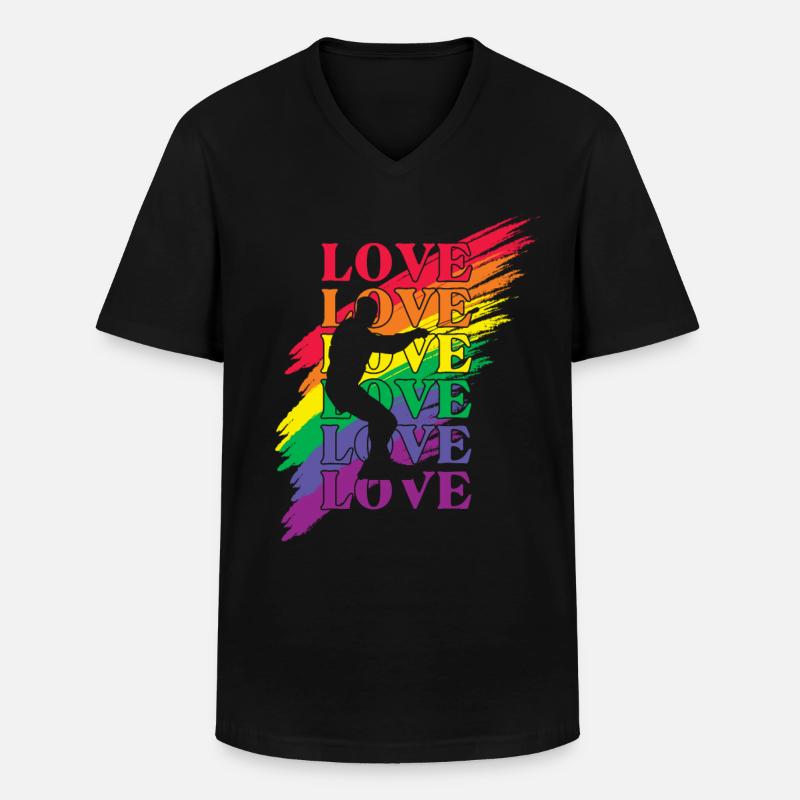 Wakeboard LGBT Pride - Männer-T-Shirt mit V-Ausschnitt - Schwarz