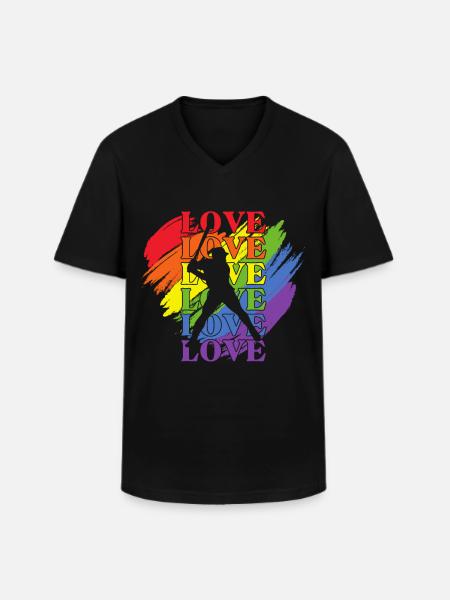Baseball LGBT Pride - Men's V-Neck T-Shirt - black